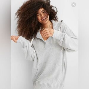 Aerie Gray Hoodie Sweatshirt